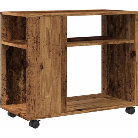 Maison Exclusive - Beistelltisch mit Rollen Altholz-Optik 70x35x6