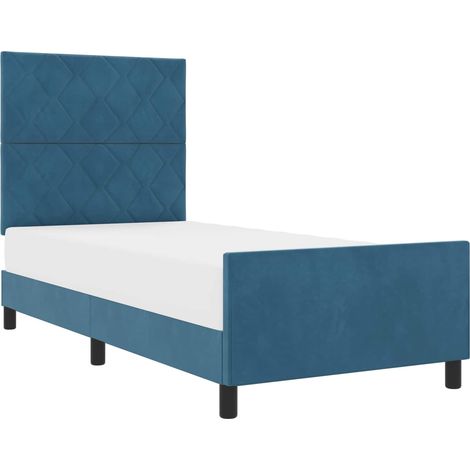 Maison Exclusive - Letto a molle con testiera Blu Scuro 90 x 190 cm Velluto (1/5)