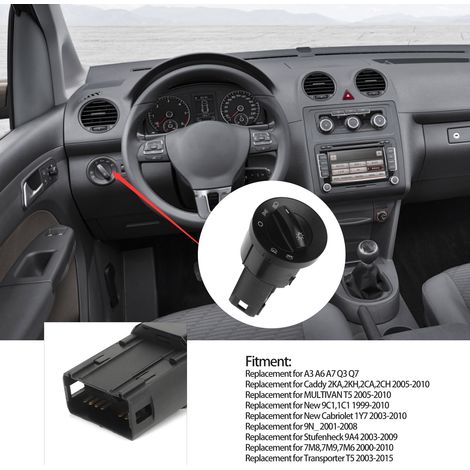 Nebelscheinwerferschalter 6Q0941531C, kompatibel mit Volkswagen Caddy 2005-2010 (1/5)