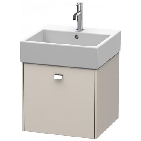 Duravit Brioso Meuble sous-lavabo suspendu 48,4 x 45,9 cm, 1 tiroir, pour meuble sous-vasque Vero Air 23505050, Couleur (avant/corps): Décor Taupe Mat, manche chromé - BR405201091