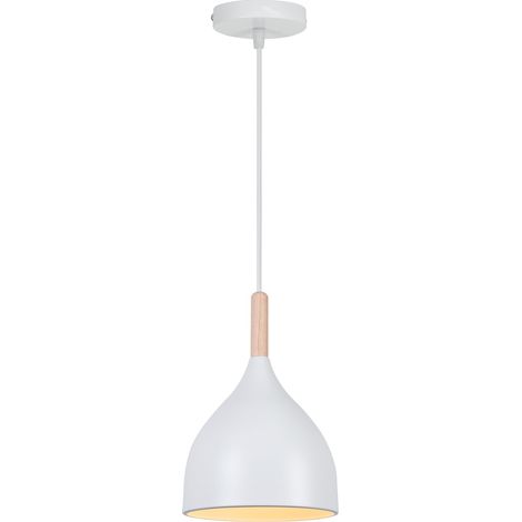 Plafonnier Lustre Suspension Industriel Moderne, Lampe Suspendue E27 Vintage Métal Blanc, Éclairage Plafond Rétro pour Salle à Manger Salon Chambre