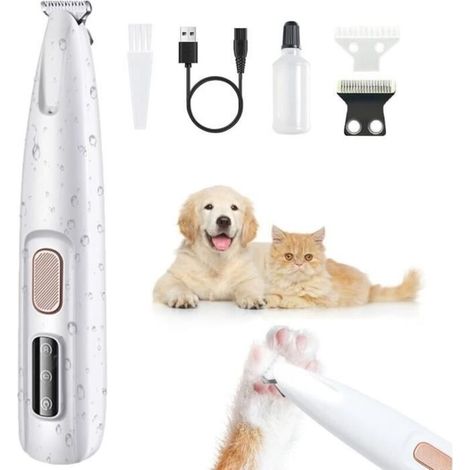Forbici per zampe di cane, tosatrice per capelli lunghi e spessi, impermeabile, senza fili per cani, gatti, zampe, occhi, orecchie, viso