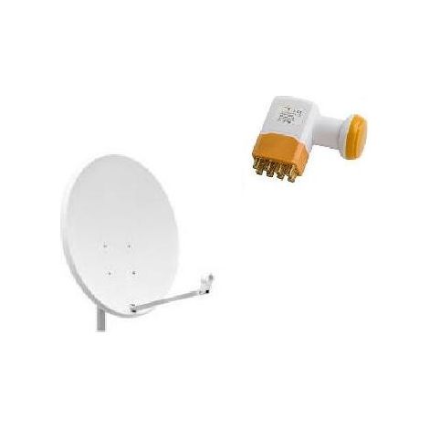 PACK PARABOLE SATELLITE ACIER 65 CM + LNB OCTO GOLDEN MEDIA 0,1DB COMPATIBLE CANAL HD ME