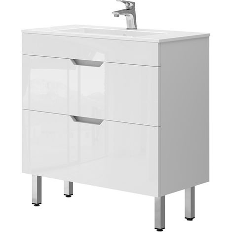Badmöbel-Set Clayton, Weiß, 2 Teile, Unterschrank 80 cm, Vicco (1/5)