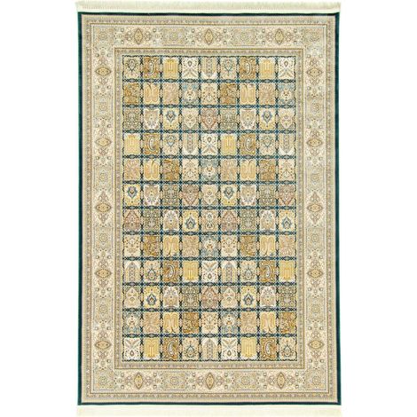 Tapis persan Mahsoom  - 150x100cm, Rectangular - 100% Acrylique - Tissé - Vert de mer