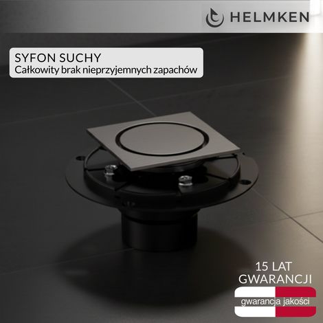 Helmken 37U4045GM Punktablauf, 100 x 100 mm, Graphit (1/5)