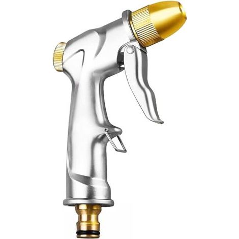 Pistolet d'arrosage métal Pistolet Arrosoir, bouton de contrôle de débit facile, Pulvérisateur de Jardin à haute pression professionnel, Puissant pour Lavage de Voiture, Arrosage de Jardin (1/5)