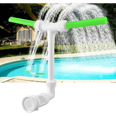 Fontaine de Piscine, 1,5" et 2,2" Accessoires Piscine Hors Sol Fontaine de Piscine Cascade a Double Jet Réglable 360°, Cascade Piscine Hors Sol pour Encastrées Rafraîchir, Calmer (Vert) (1/5)