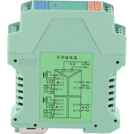 Stromsignalisolator 2 Eingänge 2 Ausgänge Signaltransmitter DC 4–20 mA DC 24 V für SPS-Steuerung (1/4)