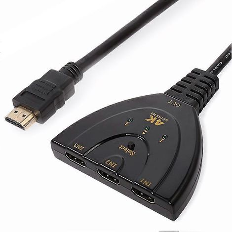 Adaptateur/répartiteur de câble HDMI 3 en 1 4K x 2K pour téléviseur haute définition (1/4)