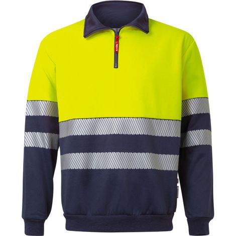 Sudadera con Cremallera Alta Visibilidad Azul/Amarillo Talla 2XL VELILLA (1/4)