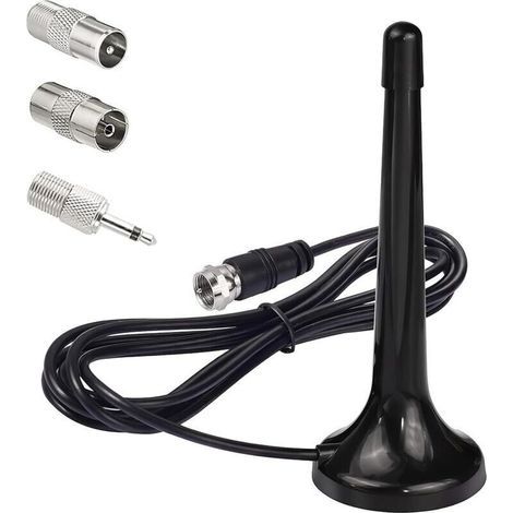 Antenne Radio FM Dab Intérieur Télescopique avec Base Magnétique, Compatible avec Récepteurs Stéréo, 75 Ohm Base Tuners Portables, et Systèmes Hi-FI (1/4)