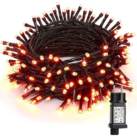 Automne Décoration Guirlande Lumineuse, 20M 200 LED Halloween Guirlandes Orange Intérieur Électrique Girlande de Lumière 8 Modes Étanche pour Extérieur Noël Chambre Fête Arbre Thanksgiving (1/4)