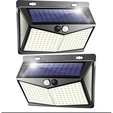 Lampe Solaire Extérieur Détecteur de Mouvement【Lot de 2 de 138LED】 Lumière Solaire Extérieur étanche Sans Fil 3 Modes Spot LED Solaire éclairage extérieur solaire pour Jardin Decoration (1/5)