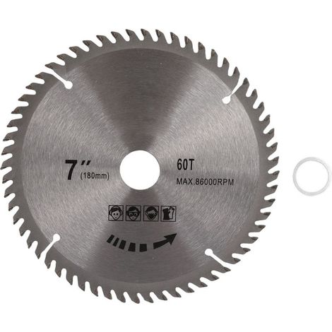 Lame de scie circulaire 7x60T pour le travail du bois, disque de coupe, accessoire de menuiserie, 180 mm (1/5)