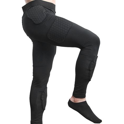 Pantalon de protection antichoc pour le football, pantalon long cellulaire anticollision, pantalon de sport pour gardien de but (L) (1/5)