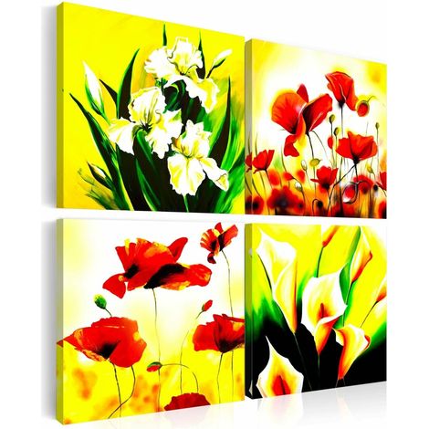 Tableau prairie fleurie - 40 x 40 cm (1/4)