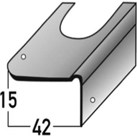 Reparaturwinkel für Treppensanierung, für Betontreppen, verzinkter Stahl, 15 mm Nase, inkl. Befestigungszubehör-1000 (1/2)