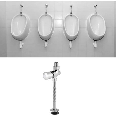 Bouton de commande de chasse d'eau pour urinoir de toilette, temporisation manuelle, arrêt automatique (1/5)