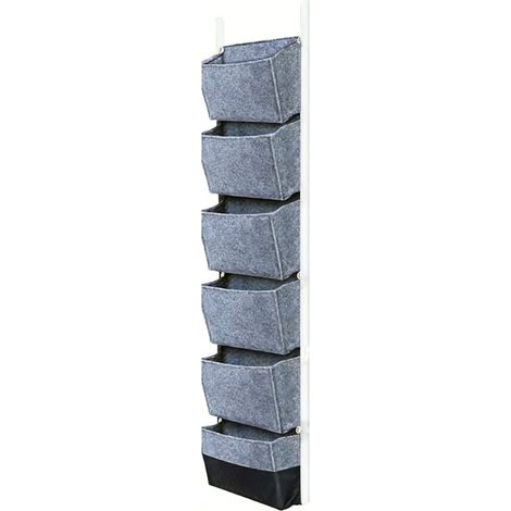 Bolsas colgantes de 6 bolsillos para jardinería vertical, macetas, jardineras de pared transpirables, 107 x 30 cm (42 x 12 pulgadas).