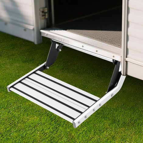YISSALE – Marchepied aluminium 1 marche 150kg – Accès facile camping-car – Montage RV – Dimensions 54x61x20cm – Poids 3 (1/5)