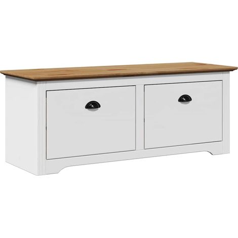 Hallway Bench BODO White and Brown 114x40x45 cm vidaXL