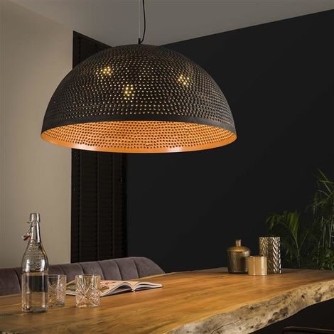 Hängelampe Industriell Aya Schwarz Braun 70 cm (1/4)