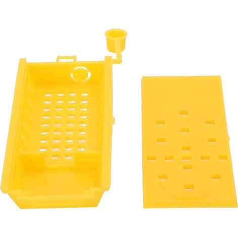 Cage de Transport pour Abeilles Reine - 20 Pièces Jaune Plastique Aérée avec Éponge pour Hydratation 11cm Équipement Apiculteur Professionnel (1/5)