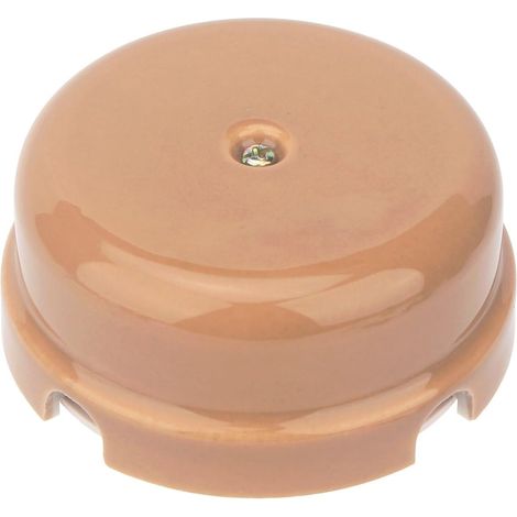 Boîte de dérivation en porcelaine Bronze, Ø78 mm Prof. 35 mm  pour systèmes à 4 trous pour entrée/sortie du câble. Couvre-câbles et cache-fils en céramique, Brillant, Ø 78 mm Prof. 35 mm (1/5)