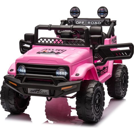 GARVEE Elektroauto für Kinder 12V, Kinderfahrzeug mit Federung, Fernsteuerung, LED-Scheinwerfer, 3 Geschwindigkeiten, geeignet für Kinder ab 3 Jahren, Rosa (1/5)