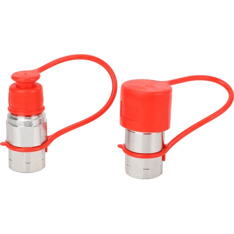 Raccords hydrauliques avec capuchons anti-poussière, filetage 1/2 NPT, raccords à connexion rapide à Face plate pour chargeuse à direction, 2 pièces (1/5)