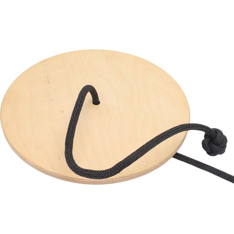 Balançoire Suspendue en Bois avec Siège Disque et Corde Réglable pour Terrasse Jardin 200 cm (1/5)