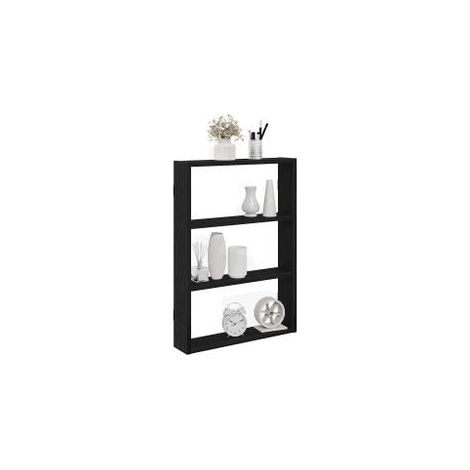 Étagère murale noir 43x9x60 bois d'ingénierie (1/5)