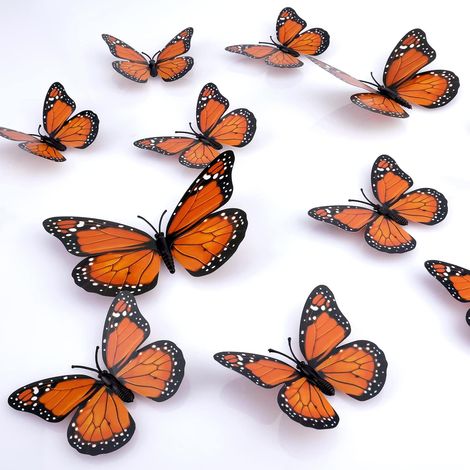 24pcs Décoration Papillon, Léger Artificiel Décoration Murale Papillon Magnifique Décoration Murale Papillon 3D pour Réfrigérateur à Porte Murale pour Une Fête d'anniversaire (1/5)