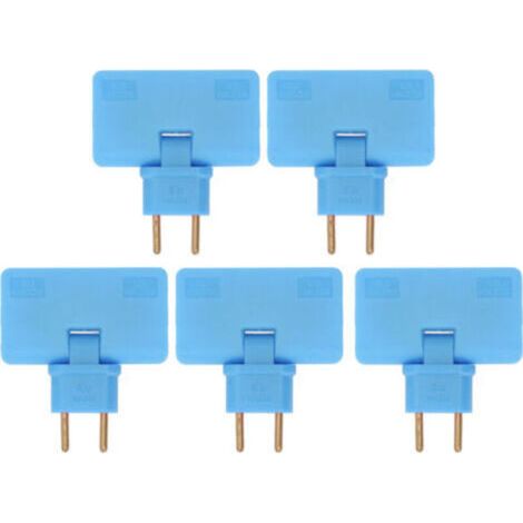 5 Stück kabelloser EU-Steckeradapter, 180°-Verlängerung, 1 auf 3 EU-Stecker, 110–250 V, Blau