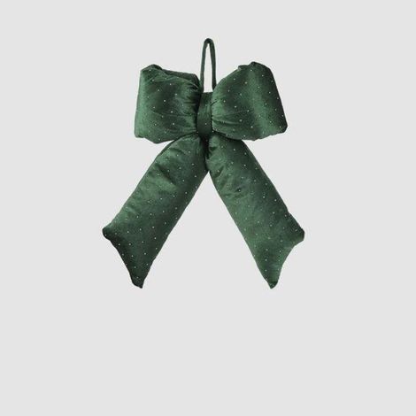 EDG Enzo De Gasperi Fiocco Natalizio con Brillanti H30x20 cm Verde Scuro – Decorazione di Natale (1/2)