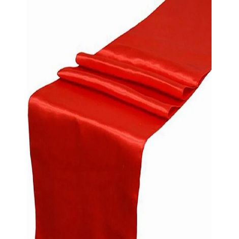 Runner da tavola in raso liscio, decorazione ROSSO 0,16 x 9 m (1/3)