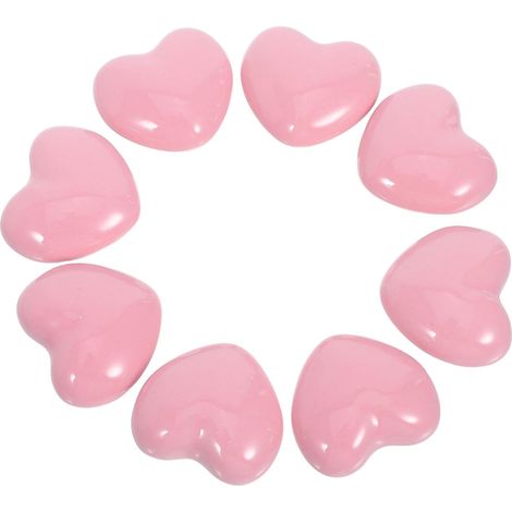 Poignées de Tiroir avec Vis en Céramique Rose Lot de 8 Forme Cœur Lisse Facile à Nettoyer pour Commode et Armoire pour Chambre D'garçon et Filles (1/5)