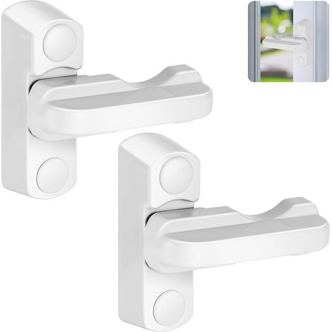 Poignée de Fenêtre, 2PCS Poignée Fenetre en Aluminium, Poignee Porte Bloque Fenetre pour Sécurité Enfant, Installation Facile pour Maison Portes Placards Fenêtres (1/5)