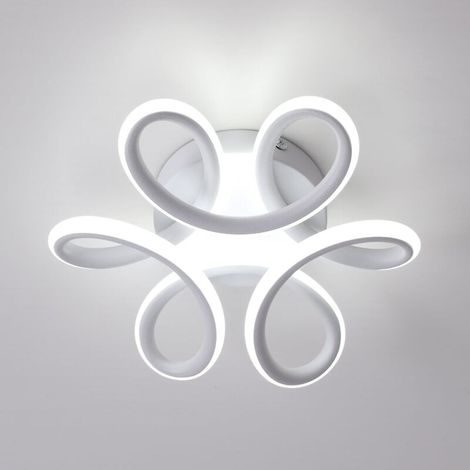 Moderne, geschwungene LED-Pendelleuchte (30 W) – ideal für Flure, Balkone, Wohnzimmer, Küchen, Badezimmer und Schlafzimmer. Durchmesser: 26 cm, Lichtfarbe: Kaltweiß (6000 K). (1/5)