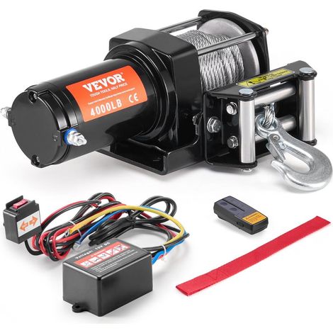 Dépannage et Remorquage Hors-Piste : Treuil Électrique 12V 1814 kg avec Télécommande Sans Fil et Filaire Câble Acier IP55 (1/5)