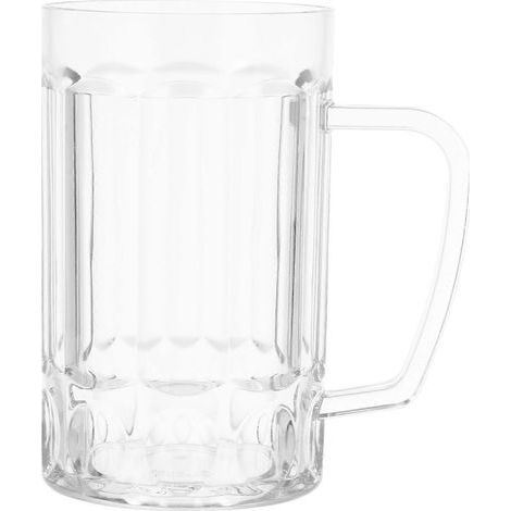 Chope à bière transparente de 540 ml avec anse, gobelet antidérapant, verre à vin ou à eau-540ml-Transparent 01 (1/3)
