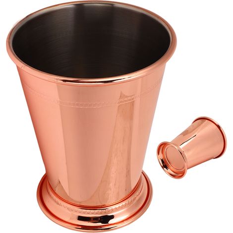 Coupe à Julep en Acier Inoxydable Rétro Élégante, Coupe à Menthe Julep Perlé Haute Stabilité pour Maison, Or Rose