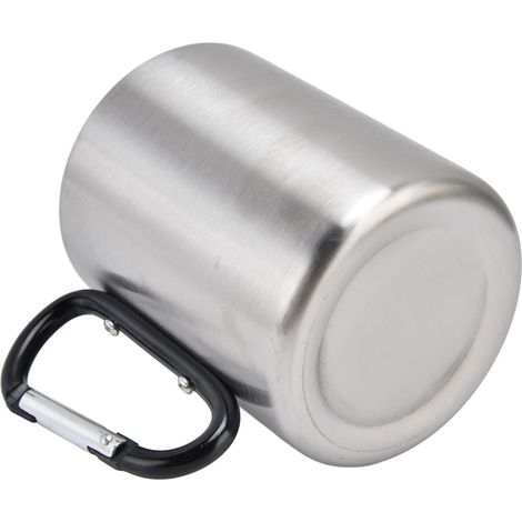 Tasse de voyage extérieure 304 inox pliable anse portable gobelet café mug 360ml noir (1/5)