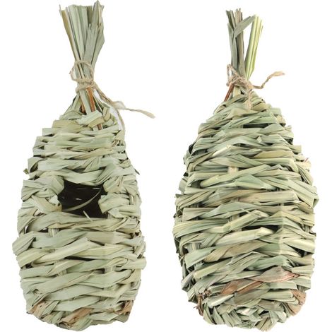 Straw-woven craftsmanship, creative bird nests, birdcages, and pet supplies provided. (1/5)