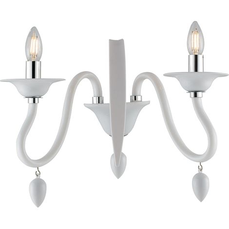 "Applique ESTEFAN in acrilico bianco stile candelabro"