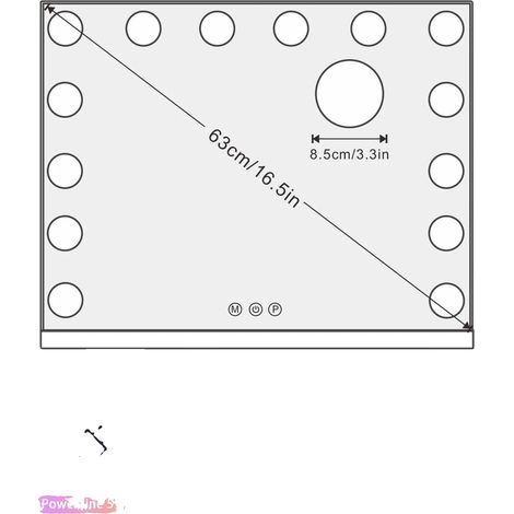 Espejo de tocador para maquillaje, luces LED regulables, control táctil, color blanco, tamaño 50 x 40 cm. (1/2)