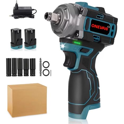 Clé à chocs 500 N·m 3 en 1 Brushless – 1/2", outil électrique multifonction, batterie Li-Ion x2 incluse