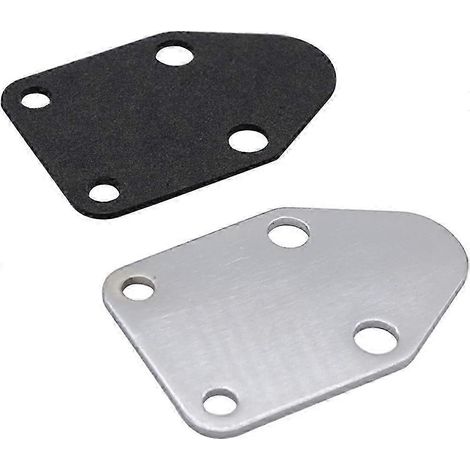 Plaque d'obturation chromée pour pompe à carburant SBC avec joint, compatible avec les moteurs Chevy SB 283, 327, 350, 383 et 400. (1/5)