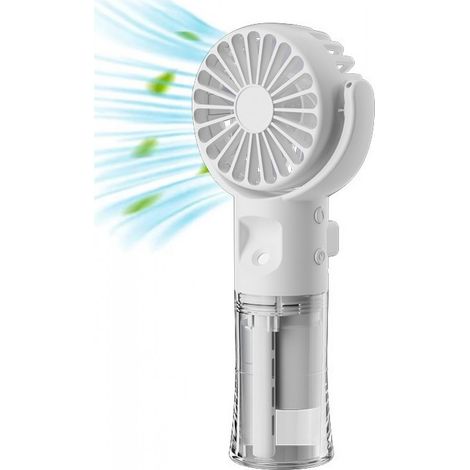 Tragbarer Ventilator – Wassernebel – Mini-Ventilator – Wiederaufladbar – 4 Modi – Nebel – Wasser – Belüftung